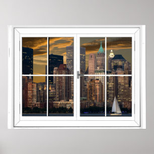 Künstlicher Fensterblick New York City Poster