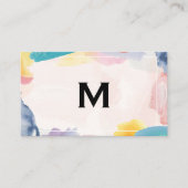 Künstlicher Hintergrund Wasserfarbe | Monogramm Visitenkarte (Vorderseite)