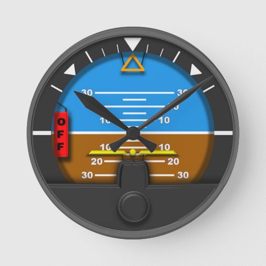 künstlicher Horizont Wall Clock Runde Wanduhr (Vorderseite)