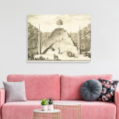 Künstlicher Monte Parnassus, in Gravur von Johanne Leinwanddruck (Insitu (Wohnzimmer))