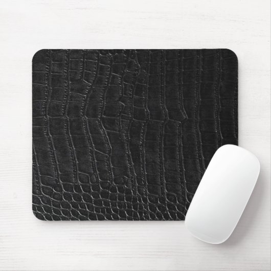 Künstlicher schwarzer Alligator-Krokodil-Leder-Dru Mousepad (Mit Mouse)