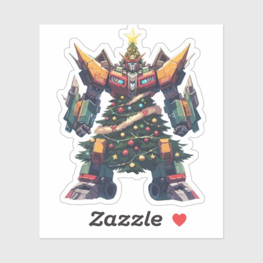 Künstlicher Weihnachtsbaum-Roboter Aufkleber (Blatt)