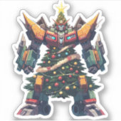 Künstlicher Weihnachtsbaum-Roboter Aufkleber (Vorderseite)