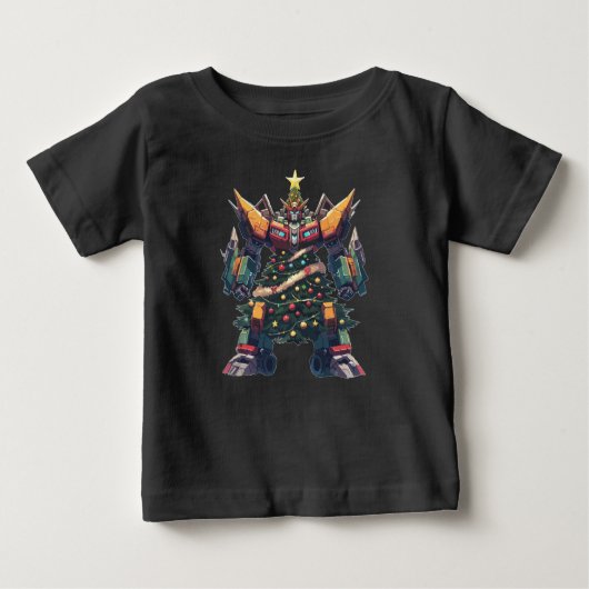 Künstlicher Weihnachtsbaum-Roboter Baby T-shirt (Vorderseite)