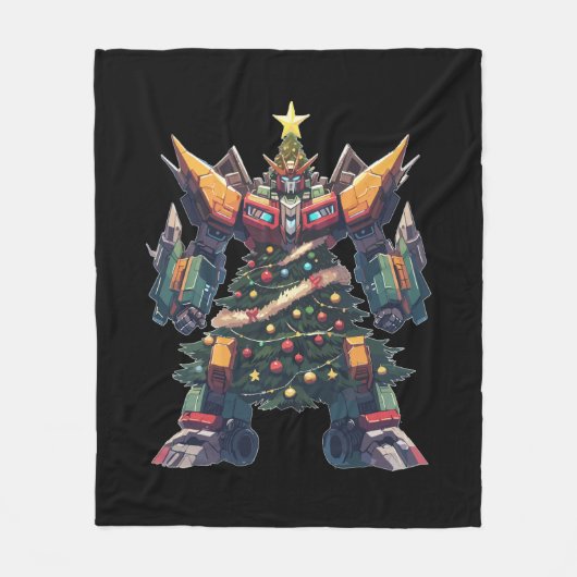 Künstlicher Weihnachtsbaum-Roboter Fleecedecke (Vorderseite)