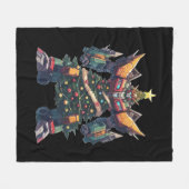 Künstlicher Weihnachtsbaum-Roboter Fleecedecke (Vorderseite (Horizontal))