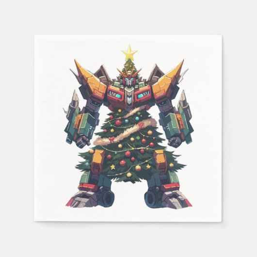 Künstlicher Weihnachtsbaum-Roboter Serviette (Vorderseite)