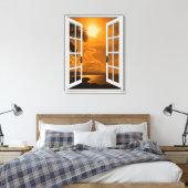 Künstliches Fenster "Tropical Sunset View" Leinwanddruck (Insitu (Schlafzimmer))