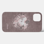 Künstliches Herz 💗 u. personalisierbare Text Hand Case-Mate iPhone Hülle (Rückseite (Horizontal))