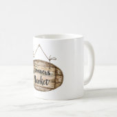 Künstliches Holz Schild für Bauernmarkt Kaffeetasse (VorderseiteRechts)