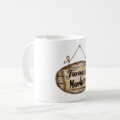 Künstliches Holz Schild für Bauernmarkt Kaffeetasse (Vorderseite Links)