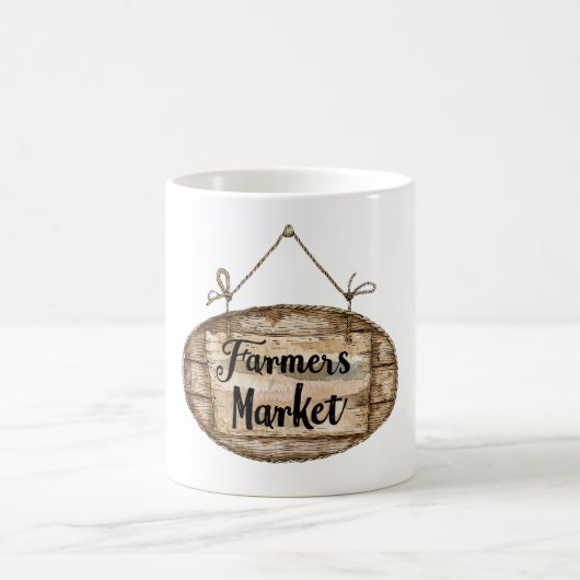 Künstliches Holz Schild für Bauernmarkt Kaffeetasse (Mittel)