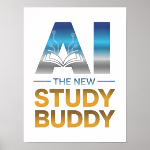 Künstliches Intelligenz-Studienbuddy-Design Poster