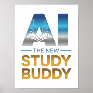 Künstliches Intelligenz-Studienbuddy-Design Poster