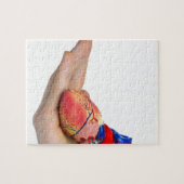Künstliches menschliches Herzmodell an Hand Puzzle (Horizontal)