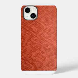 Künstliches orangefarbenes Leder. Personalisierte iPhone 14 Plus Hülle