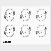 Künstliches Siegel der Echtheitsmonogramm Runder Aufkleber (Blatt)