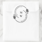 Künstliches Siegel der Echtheitsmonogramm Runder Aufkleber (Tasche)