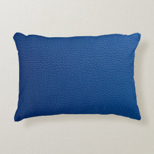Künstliches weiches blaues Leder. Kunstledertextur Dekokissen