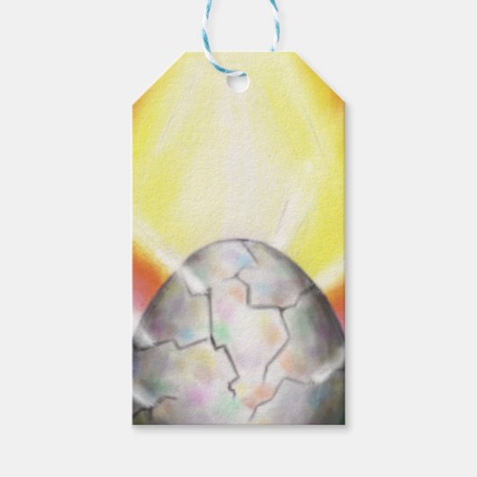 Kunstlicht, das aus großen Ostereiern ausbricht Geschenkanhänger (Vorderseite)