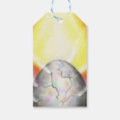 Kunstlicht, das aus großen Ostereiern ausbricht Geschenkanhänger (Rückseite)