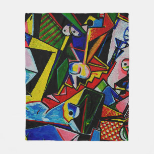 Kunstmalerei Abstrakte Dreieck-Kurve Quadrat, Pabl Fleecedecke