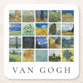 Kunstmalerei Collage Vincent Van Gogh Rechteckiger Pappuntersetzer (Vorderseite)