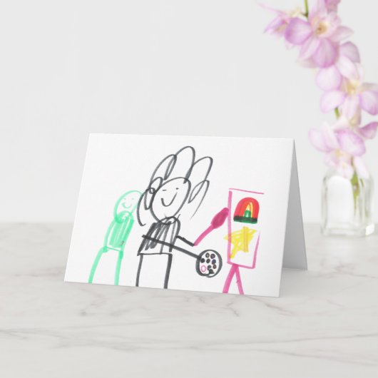 Kunstmalerei eines Kindes Karte (Orchidee)