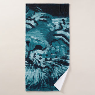 Kunstmalerei Fine Art Oil Color niedlicher Tiger i Badehandtuch