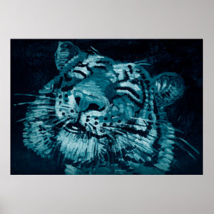 Kunstmalerei Fine Art Oil Color niedlicher Tiger i Poster