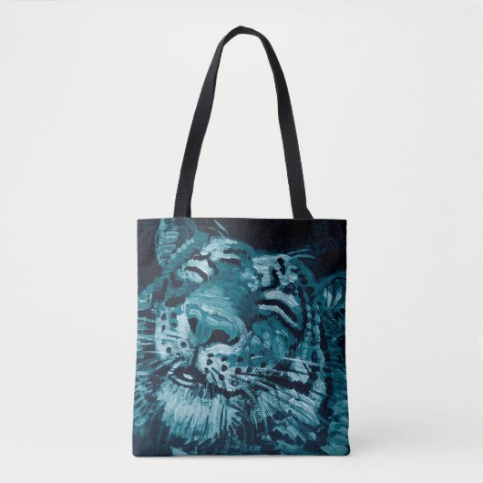 Kunstmalerei Fine Art Oil Color niedlicher Tiger i Tasche (Vorderseite)