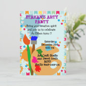 Kunstmalerei Geburtstagsfeier Einladung (Stehend Vorderseite)