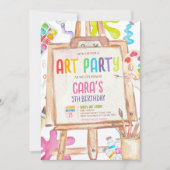 Kunstmalerei Geburtstagsparty Einladung (Vorderseite)