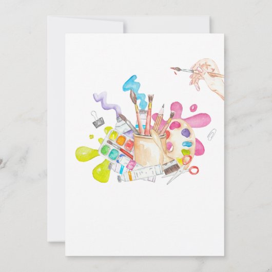 Kunstmalerei Geburtstagsparty Einladung (Rückseite)