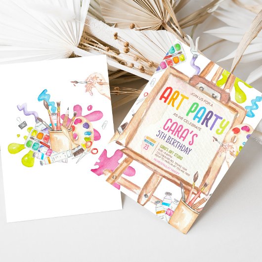 Kunstmalerei Geburtstagsparty Einladung