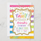 Kunstmalerei Geburtstagsparty Einladung, Regenboge Einladung (Vorderseite)
