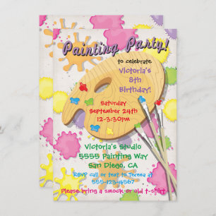 Kunstmalerei Geburtstagsparty Einladungen