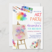 Kunstmalerei Künstlerin Geburtstagsparty Einladung (Vorderseite)