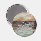 Kunstmalerei "Meeresrauschen" Bob Ross Magnet (Vorderseite/Rückseite)
