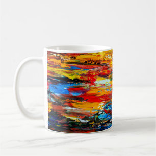 Kunstmalerei mit Messer aus der Palette, Malerei Kaffeetasse