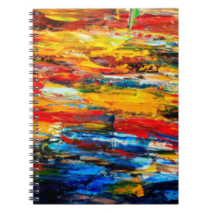 Kunstmalerei mit Messer aus der Palette, Malerei Notizblock
