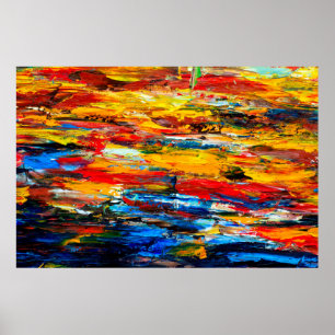 Kunstmalerei mit Messer aus der Palette, Malerei Poster