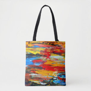 Kunstmalerei mit Palettenmesser schwarz,paris,rot, Tasche