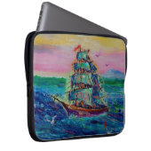 Kunstmalerei Öl Farbe barque Glück thailandabstra Laptopschutzhülle (Vorne Rechts)