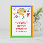 Kunstmalerei Party Geburtstag Einladung (Stehend Vorderseite)