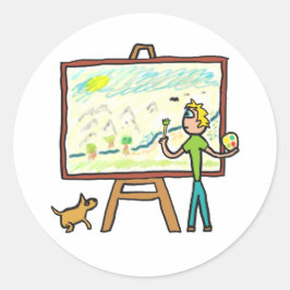 Kunstmalerei Runder Aufkleber