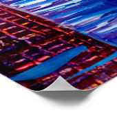 Kunstmalerei von Wolkenkratzern. Abstrakter Stil. Poster (Ecke)