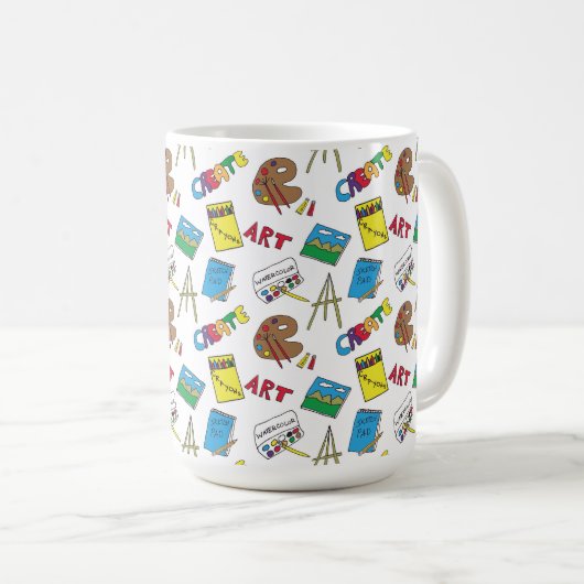 Kunstmaterial, Kunstlehrer, Künstler Kaffeetasse (VorderseiteRechts)