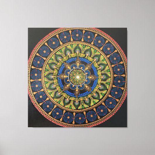 Kunstmauer Mandala, Kunstwerke, Wanddekoration, ei Leinwanddruck (Vorderseite)