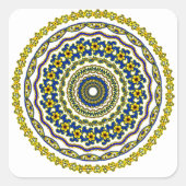 Kunstmeditations-Mandala Zen Quadratischer Aufkleber (Vorderseite)